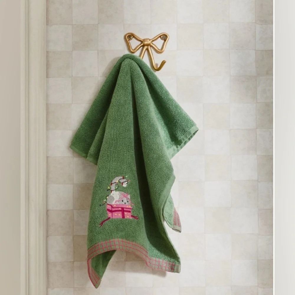 Anthropologie Embroidered Hand Towel